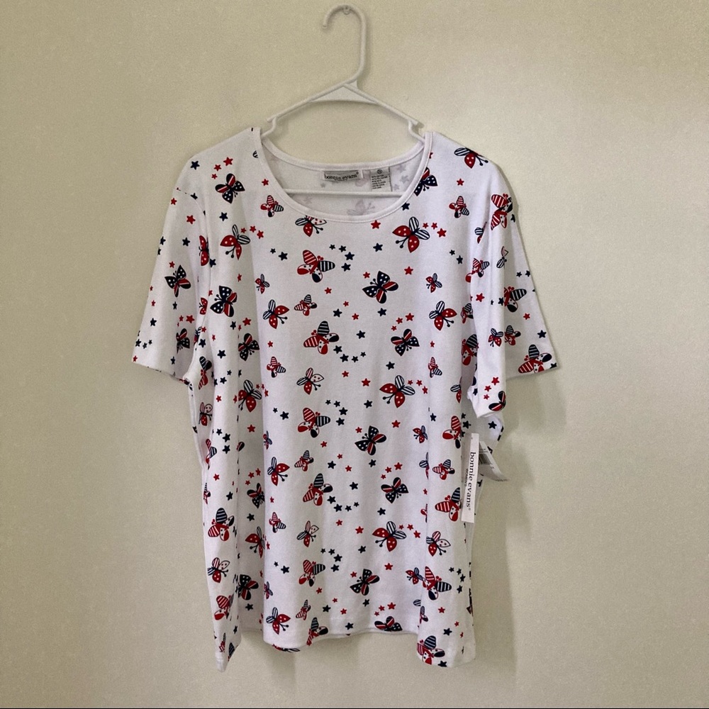 Bonnie Evans Women’s Short Sleeve 4th of July/America Top